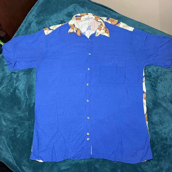 Pierre Cardin Hawaiian Button-up Shirt Men's Large Hula Girl Tropical Floral - Picture 3 of 7